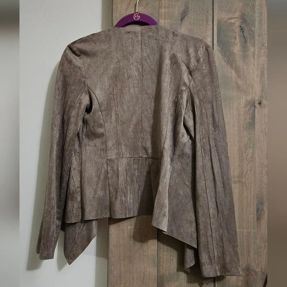 DO+BE vegan suede olive grey waterfall Draped jacket.  size med - Picture 2 of 5